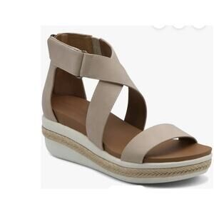 Adrienne Vittadini Cape May Wedge Zipper Strappy Sandals Size 7.5